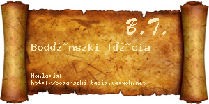 Bodánszki Tácia névjegykártya